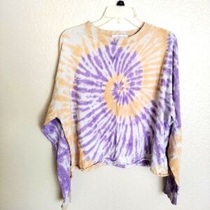 Daydreamer Tie Dye Long Sleeve Crop shirt sz L